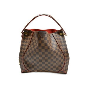 LOUIS VUITTON Kaisa Hobo Damier Ebene Brown Red Coated Canvas Shoulder Bag
